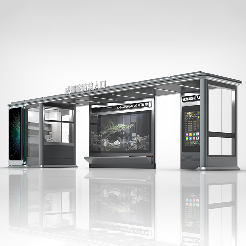 Outdoor Metal Bus Shelter For Sale-HCT-0125