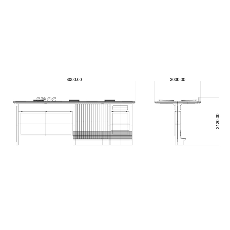  Islamic StyleBus Stop Shelter-HCT-0072
