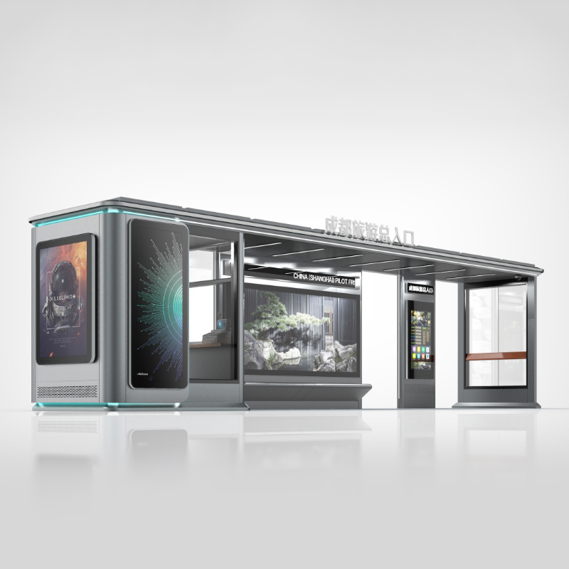 Outdoor City Furniture Stainless Steel Bus Shelter-ZEMSO-HCT-0006