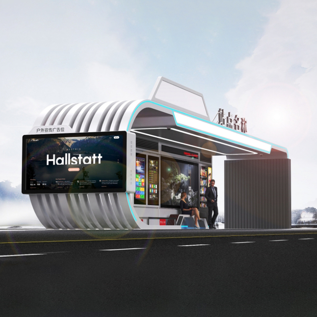 Outdoor Smart Bus Stop Shelter-ZEMSO-HCT-0028