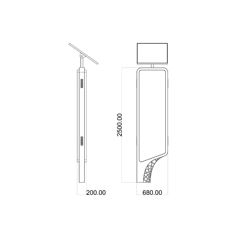 Outdoor Solar Bus Stop Digital Display ZEMSO-DZZP-0006