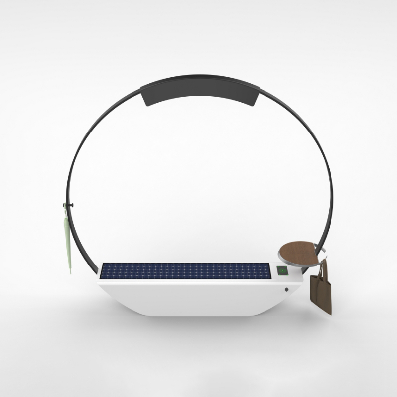 Park Courtyard Mobile Phone Charging Table with Solar Panels Canopy ZEMSO-ZY-0012