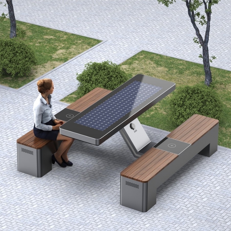 Outdoor Solar Charging Bench for Public Spaces ZEMSO-ZY-0005