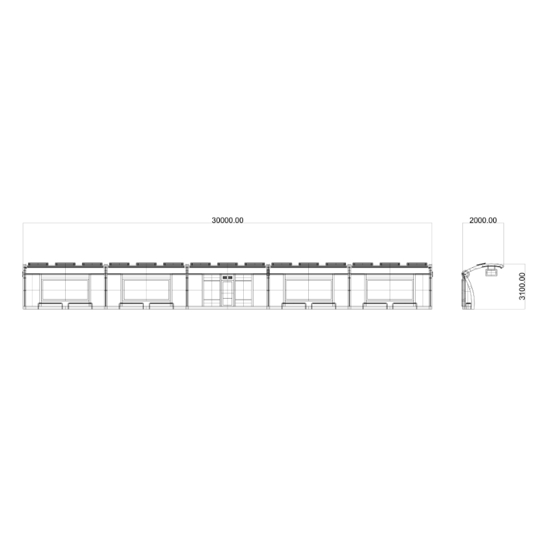 Bus Stop Shelter with Bench-ZEMSO-HCT-0064