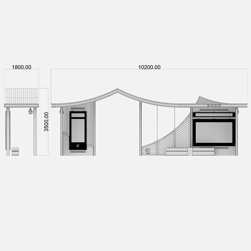 Modern Solar Bus Stop Shelter-HCT-0119