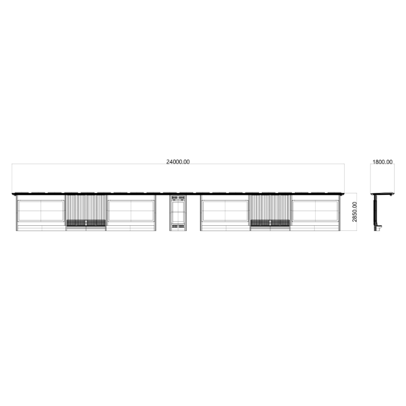 Outdoor Smart Metal Bus Stop with Seats -ZEMSO-HCT-0056