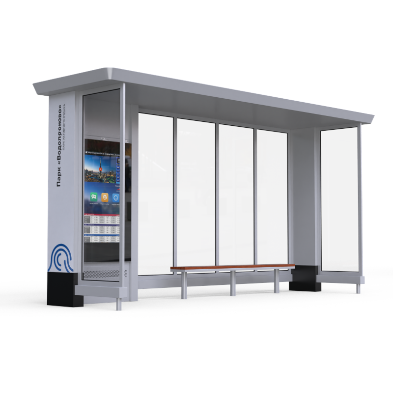 Outdoor Smart Public Transit Bus Shelter ZX-BS-010