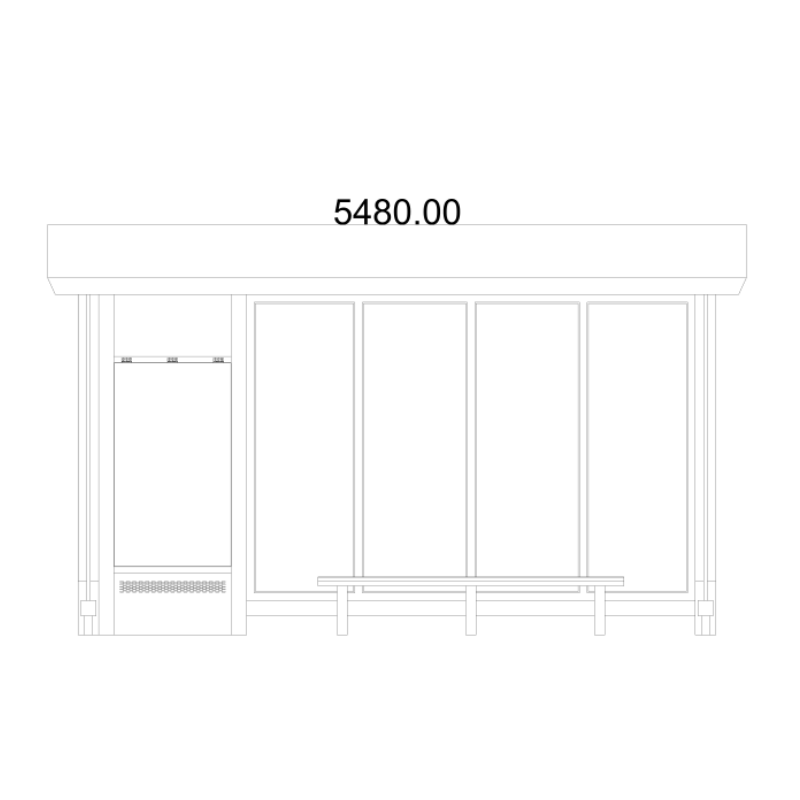 Outdoor Smart Public Transit Bus Shelter ZX-BS-010