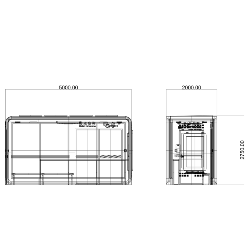 Modern Smart Bus Shelter ZX-BS-001